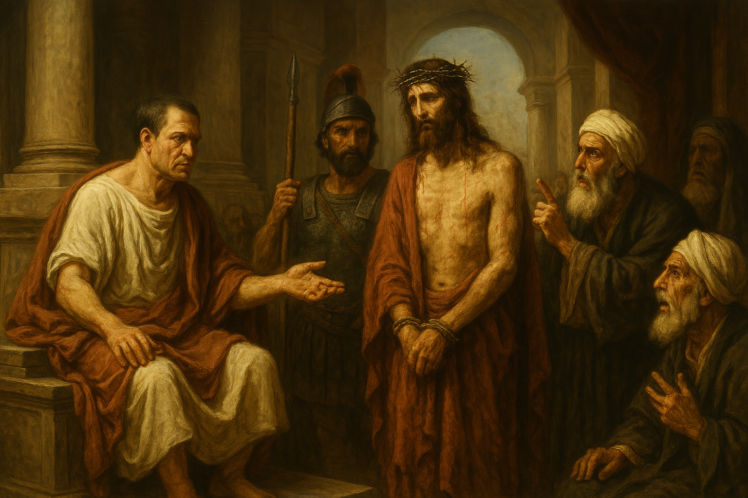 Jesús es juzgado por Pilato